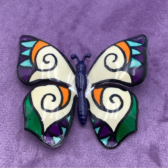 Vintage German Enamel Butterfly Brooch - Picture 2 of 6